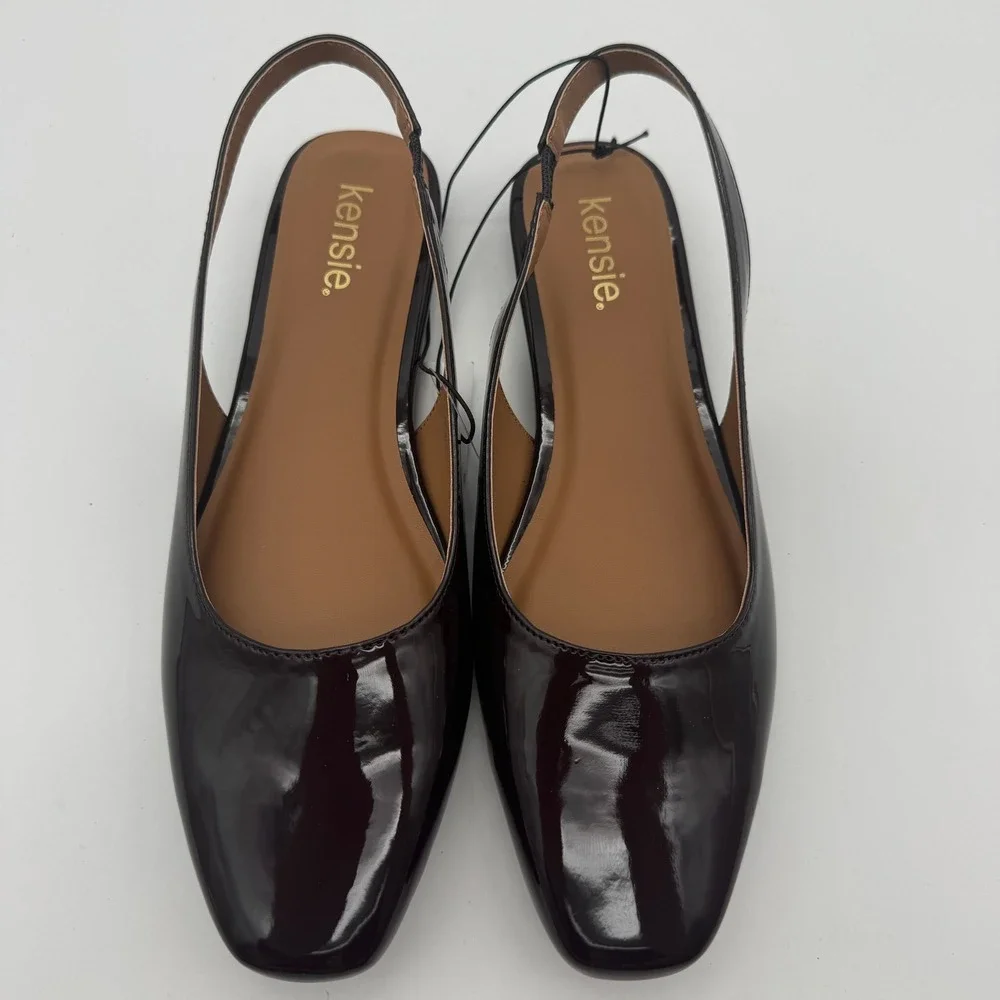Kensie‎ Women's Size 9 Red Felice Slingback Flats Patent Shoes